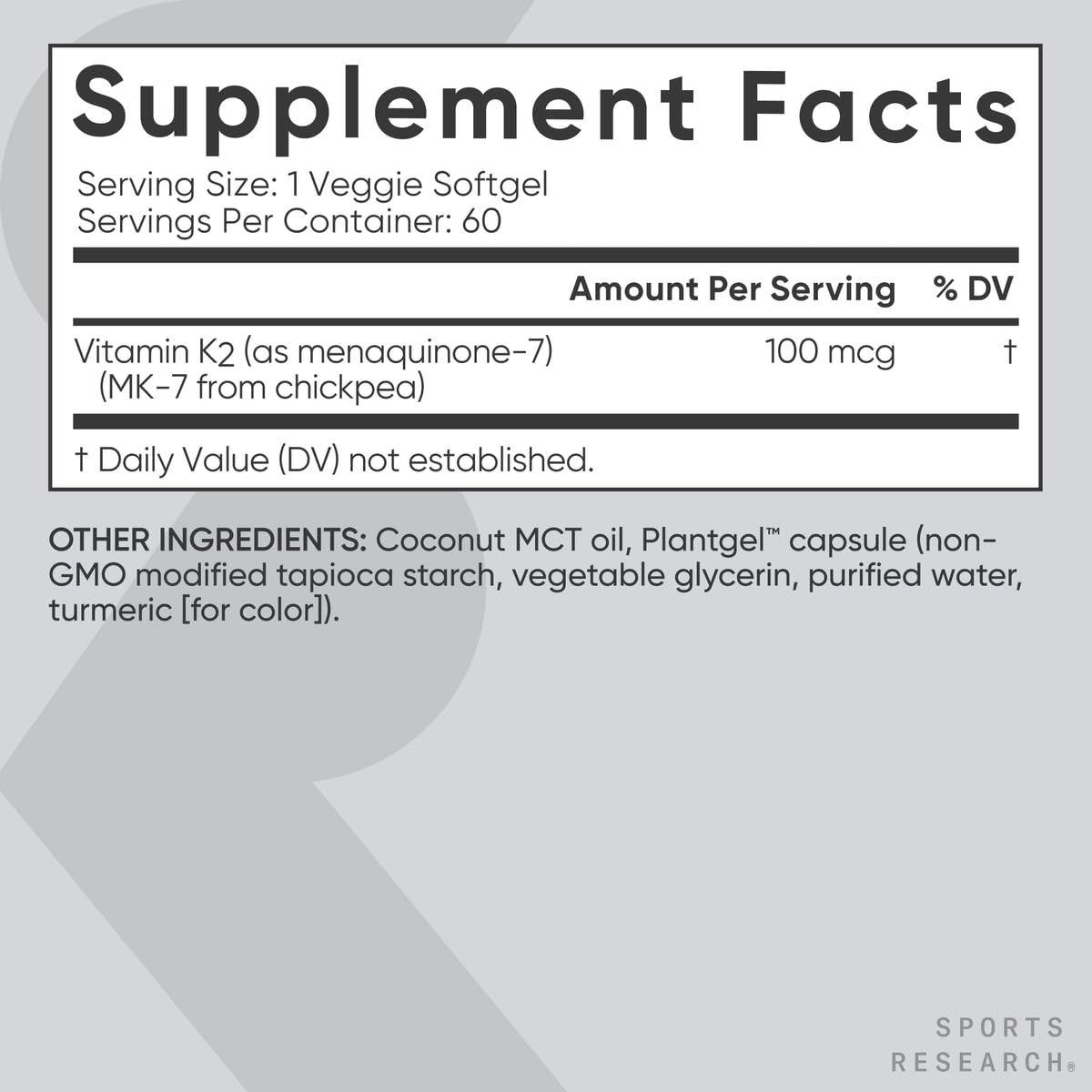 Vitamin K2 as MK7 with Coconut Oil