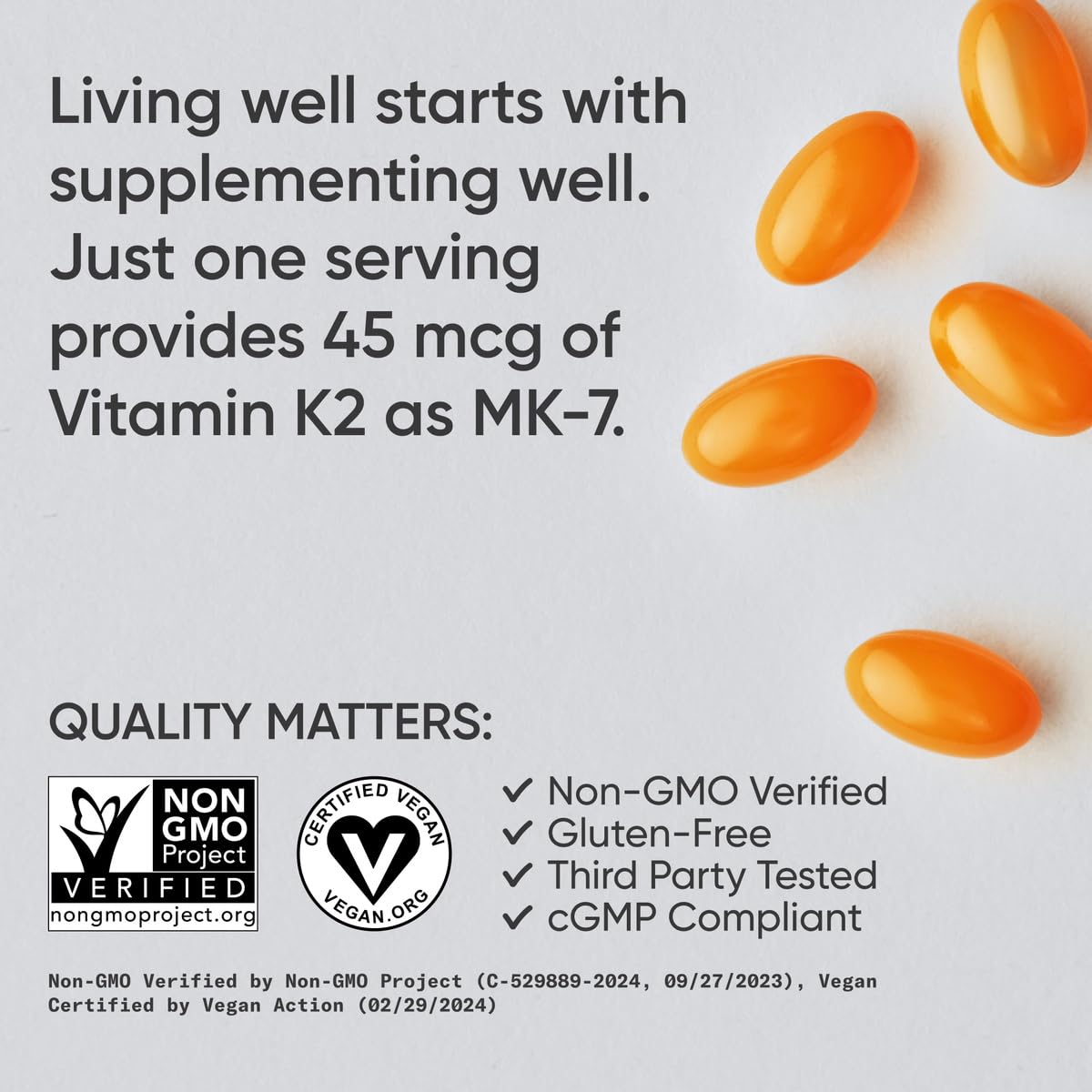 Vitamin K2 as MK7 with Coconut Oil