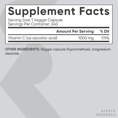 Vitamin C 1000mg (240 veggie capsules)