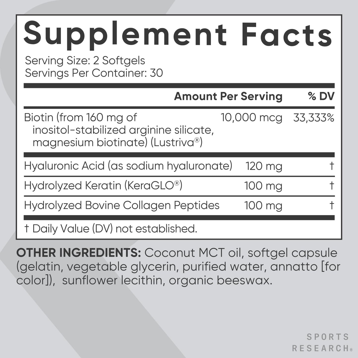 Biotin with Organic Coconut Oil