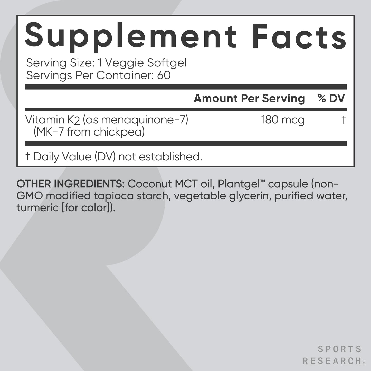 Vitamin K2 as MK7 with Coconut Oil