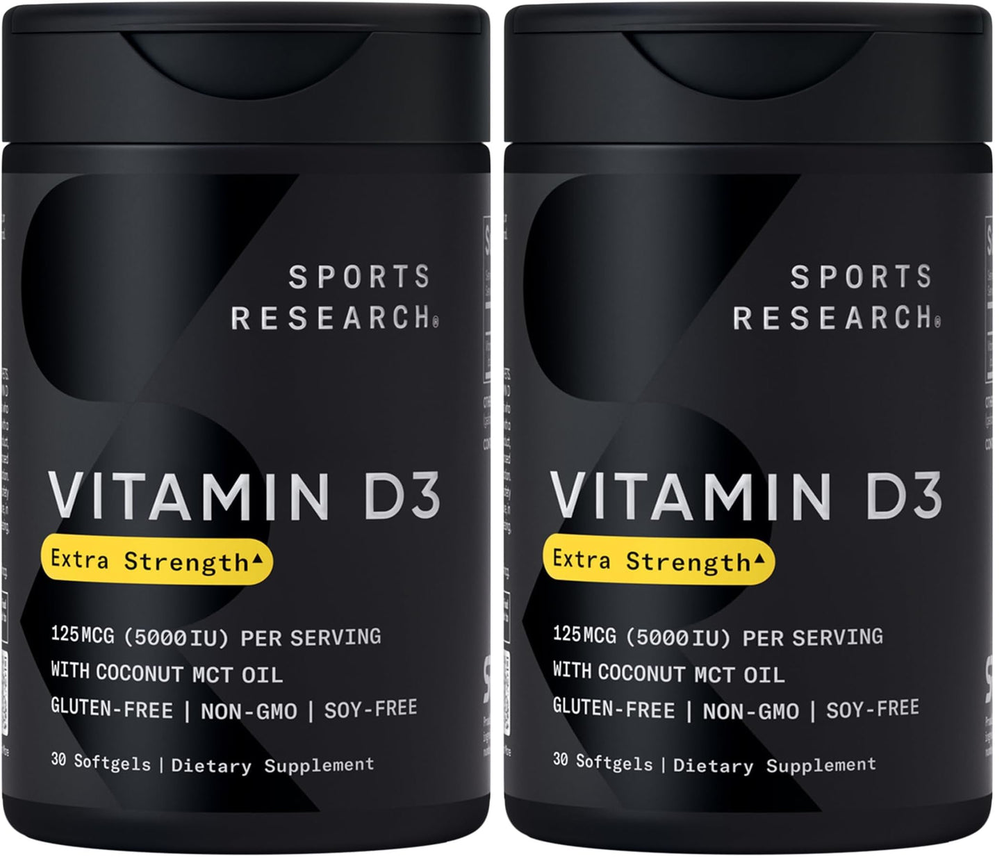 Sports Research Vitamin D3 5000 IU with Coconut MCT Oil - High Potency Vitamin D Supplement for Immune & Bone Support - Non-GMO Verified, Gluten & Soy Free – 125mcg, 360 Liquid Softgels